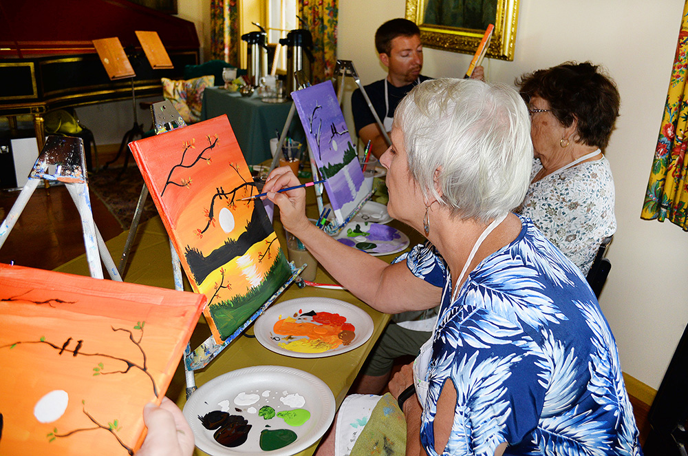 Painting class at Winter Fireplace Getaway Experience 