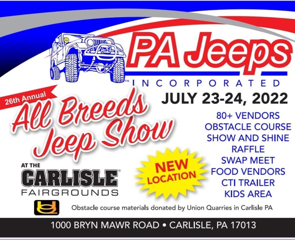 PA Jeeps 26th Annual All Breeds Jeep Show Events in PA Where & When