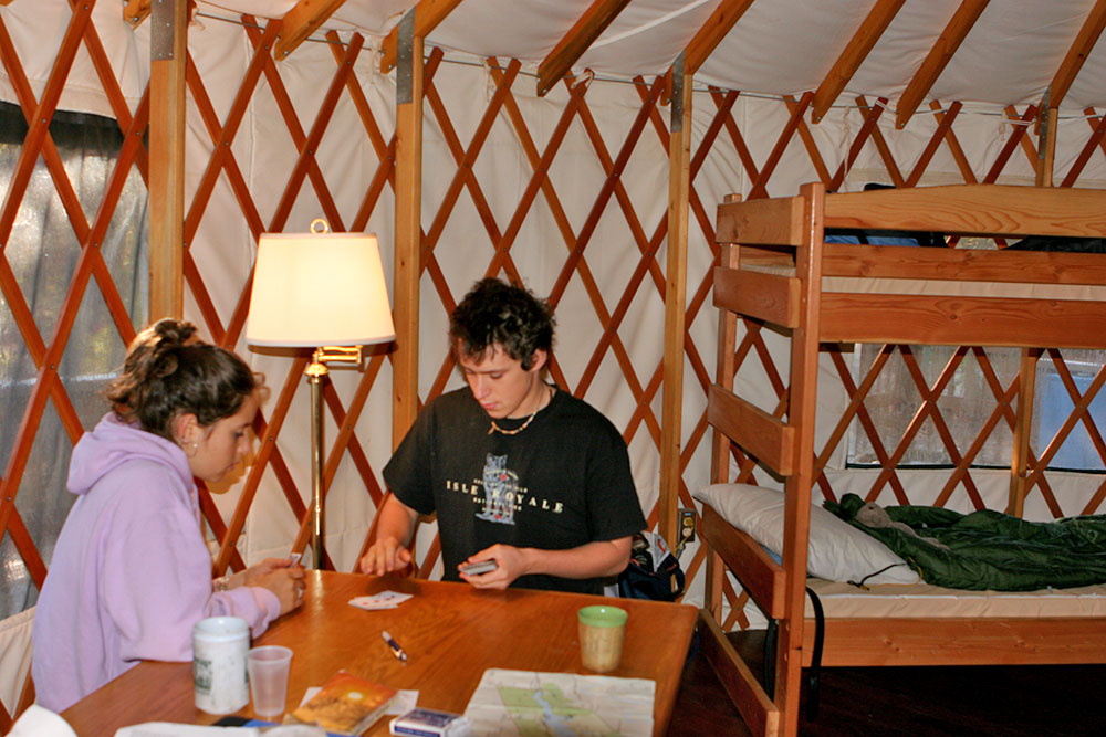 Yurt interior.