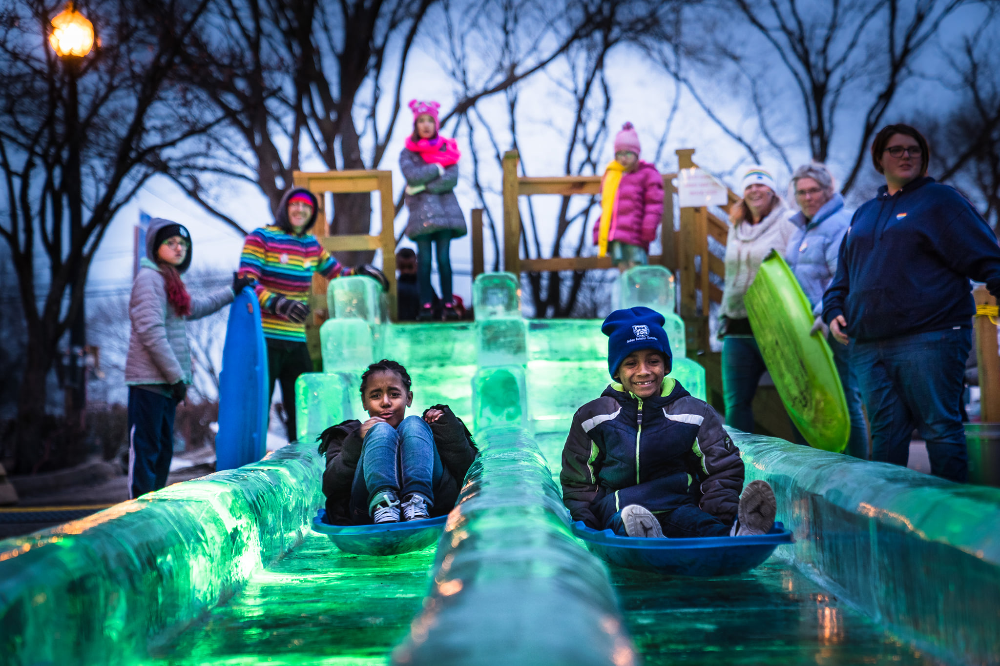 Double Ice Slide at IceFest, Chambersburg