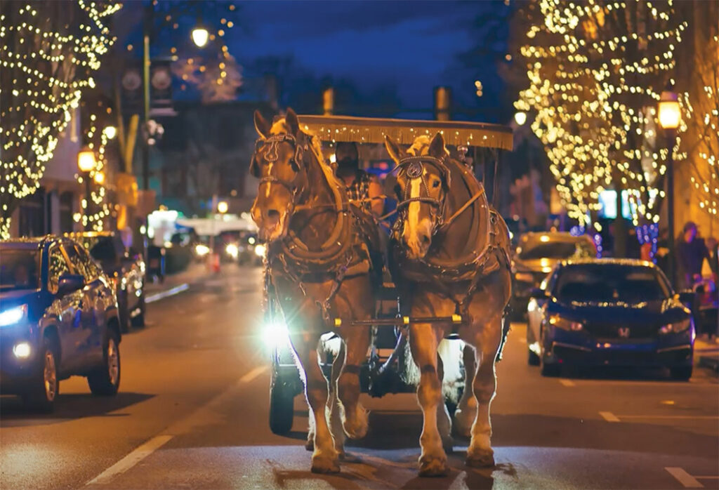 horse-drawn carriage rides at IceFest, Chambersburg, PA