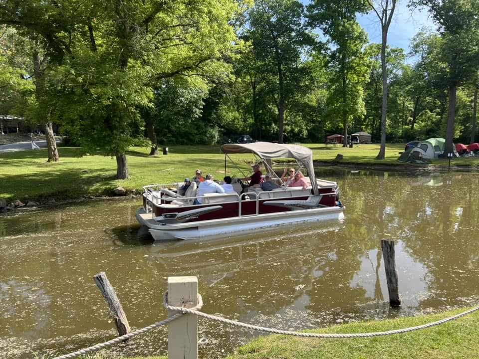 Part of the Juniata River Canal runs through Waterside Campground in Lewistown, PA.